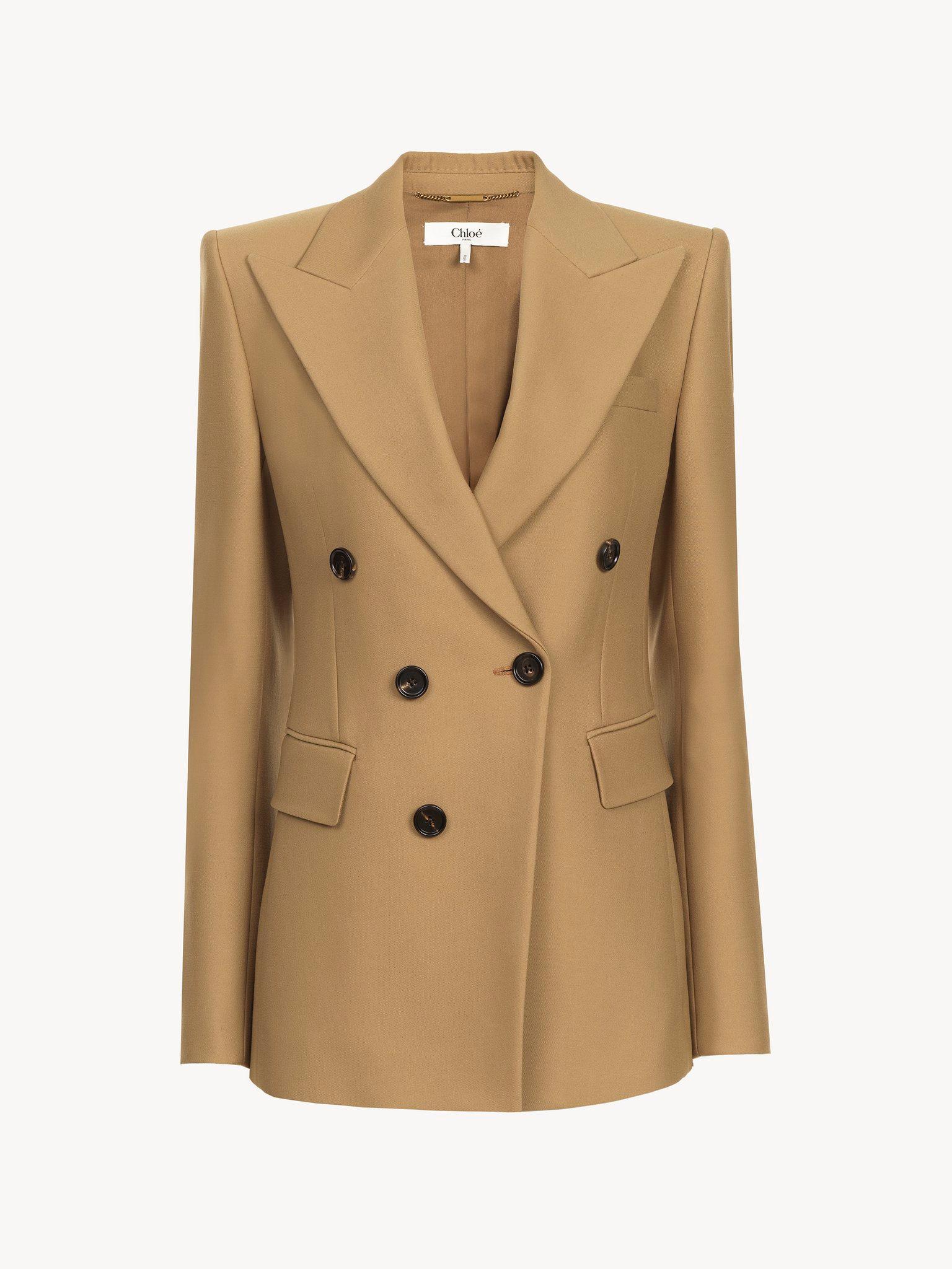 Tailored jacket in wool grain de poudre Product Image