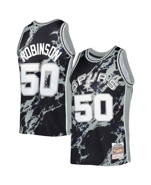 Mens Mitchell & Ness David Robinson Black San Antonio Spurs 1998-99 Hardwood Classics Marble Swingman Jersey - Black Product Image