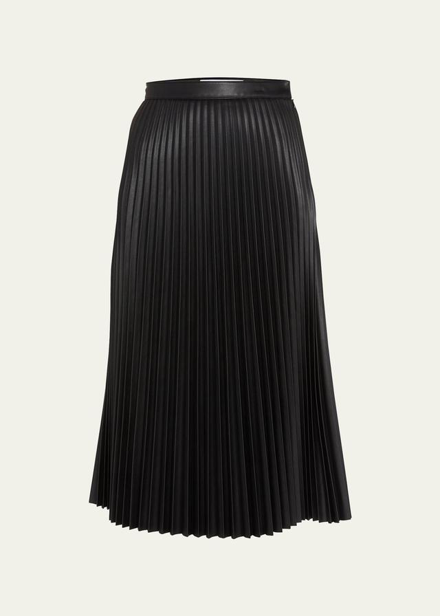 Proenza Schouler White Label Pleated Faux Leather Midi Skirt Product Image