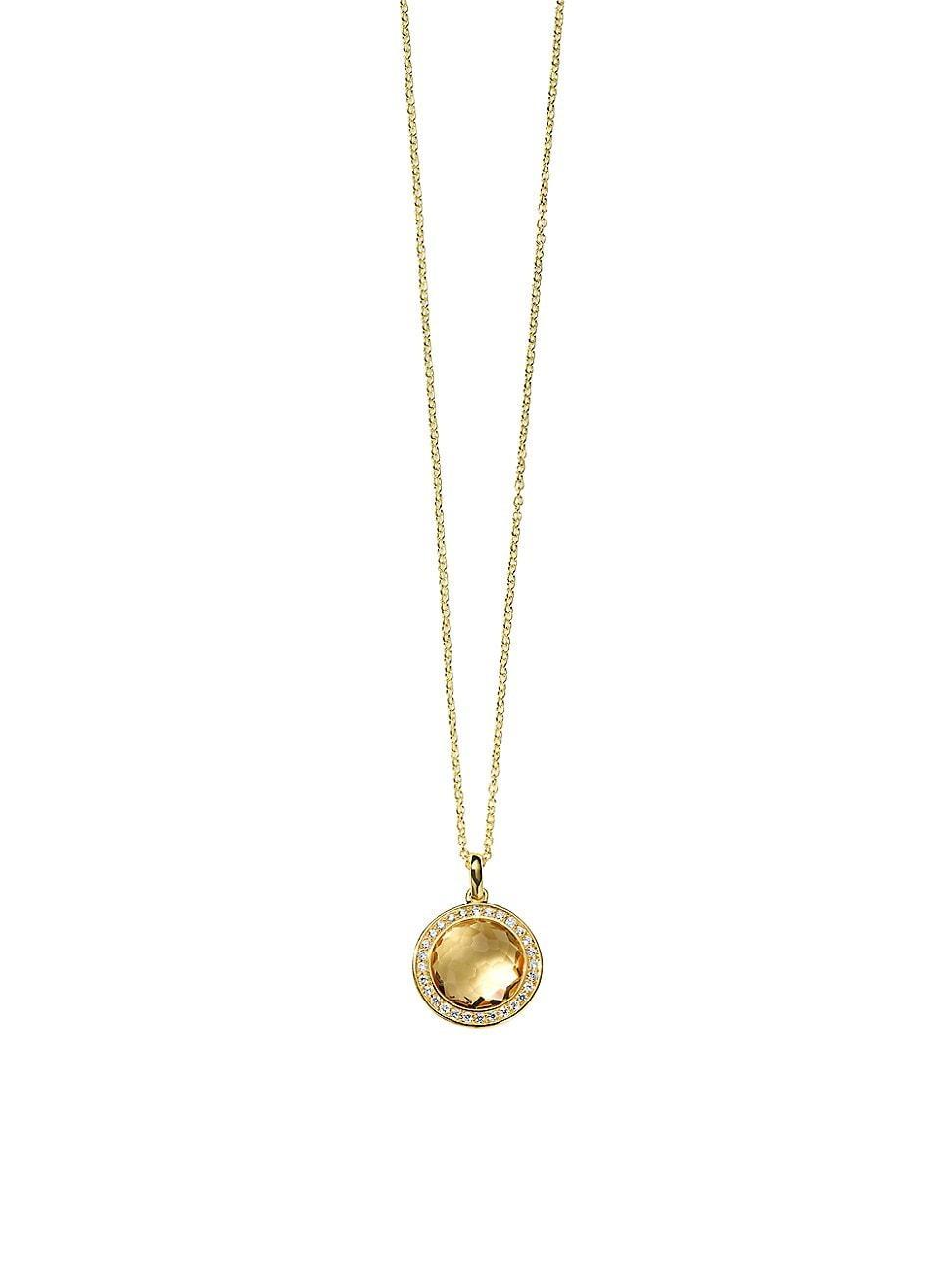 Ippolita Lollipop Rose Quartz & Diamond Mini Pendant Necklace Product Image