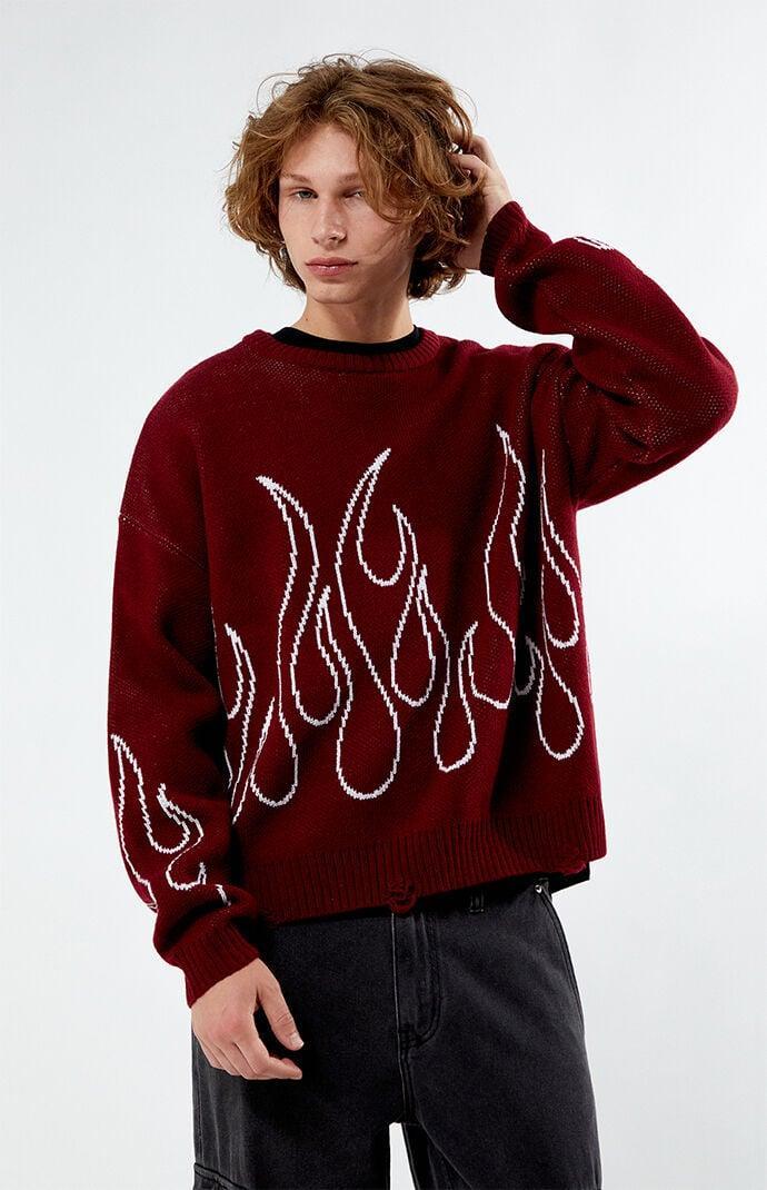 Men's Flame Cropped Sweater Product Image