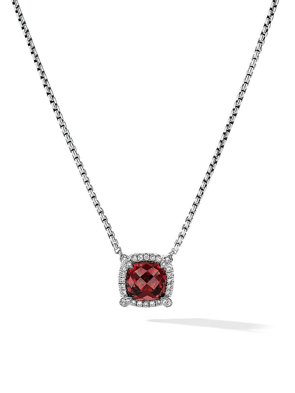 Womens Petite Chatelaine Pav Bezel Pendant Necklace with Diamonds Product Image