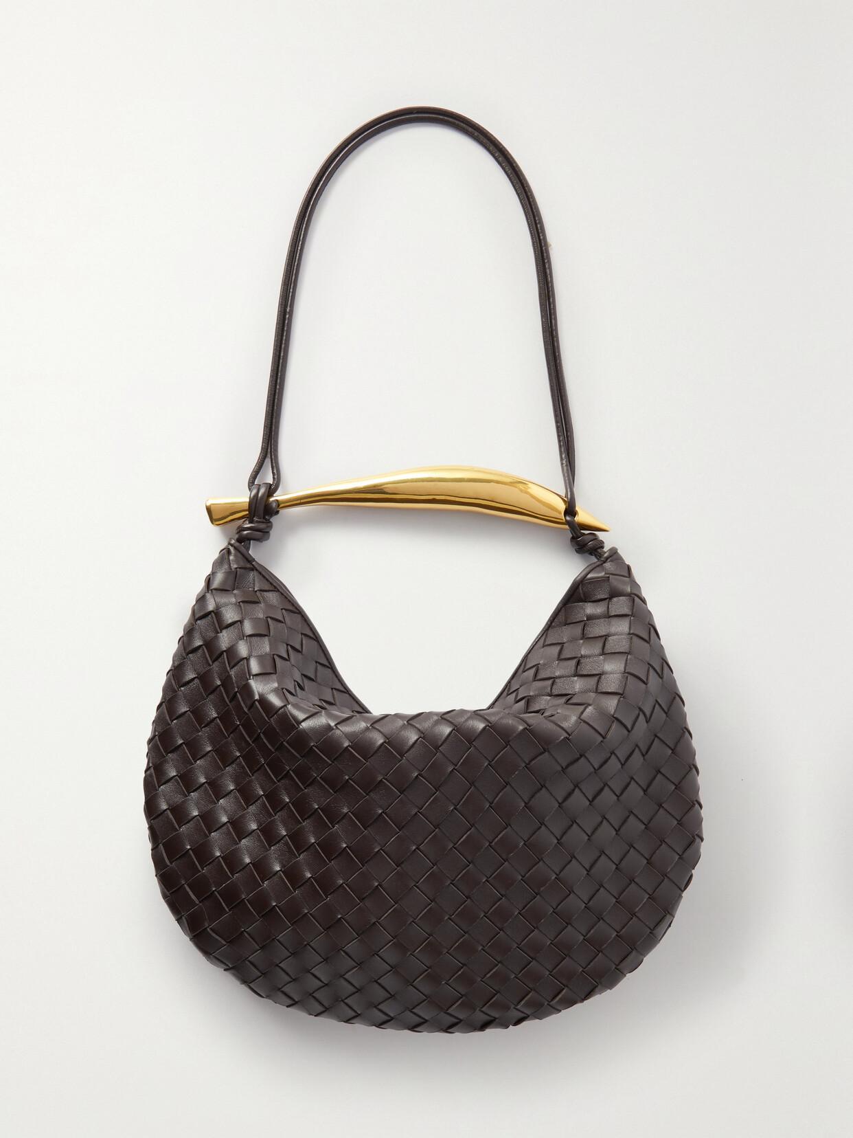 Sardine Intrecciato Leather Shoulder Bag In Brown Product Image