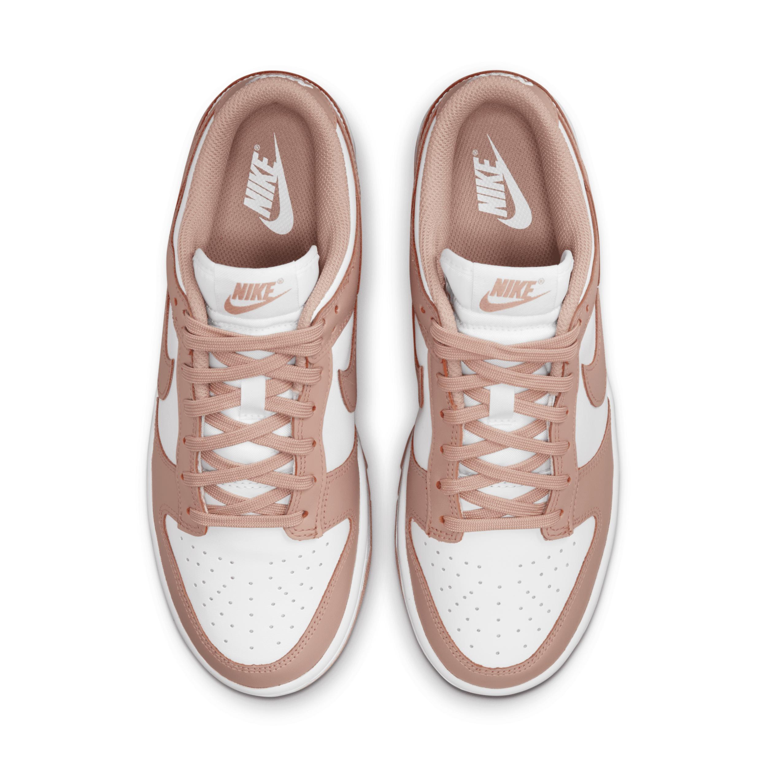 Nike Womens Nike Dunk Low - Womens Shoes White/Pink Product Image