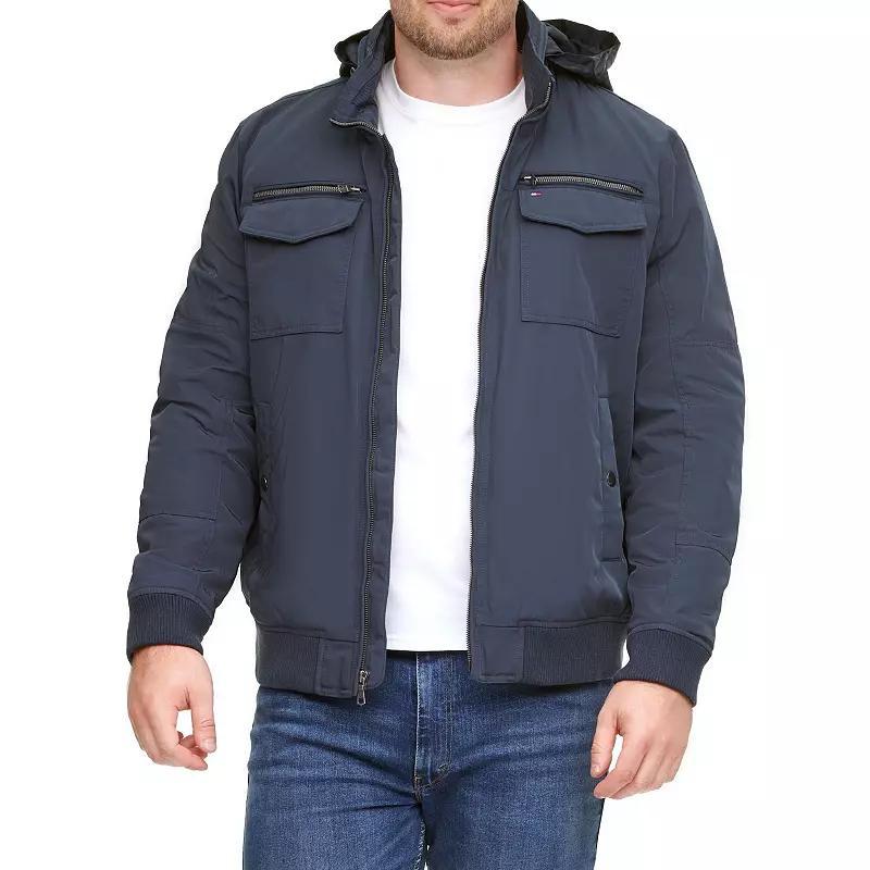 Big & Tall Tommy Hilfiger Midweight Water Resistant Performance Bomber Jacket, Mens Green Product Image