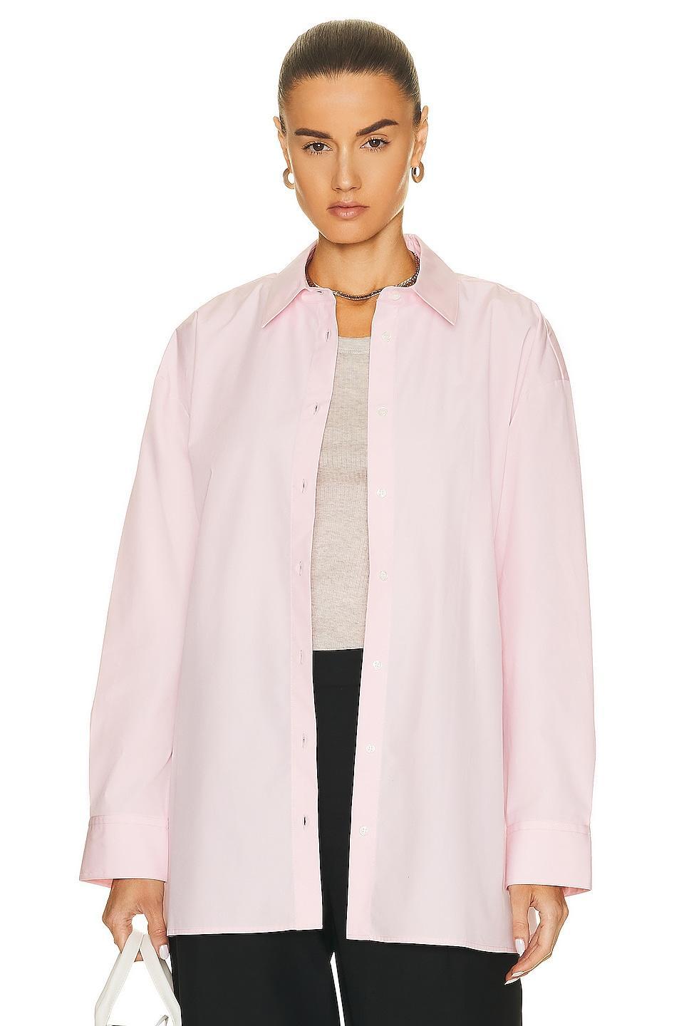 Loulou Studio Cotton Shirt in Pink Product Image