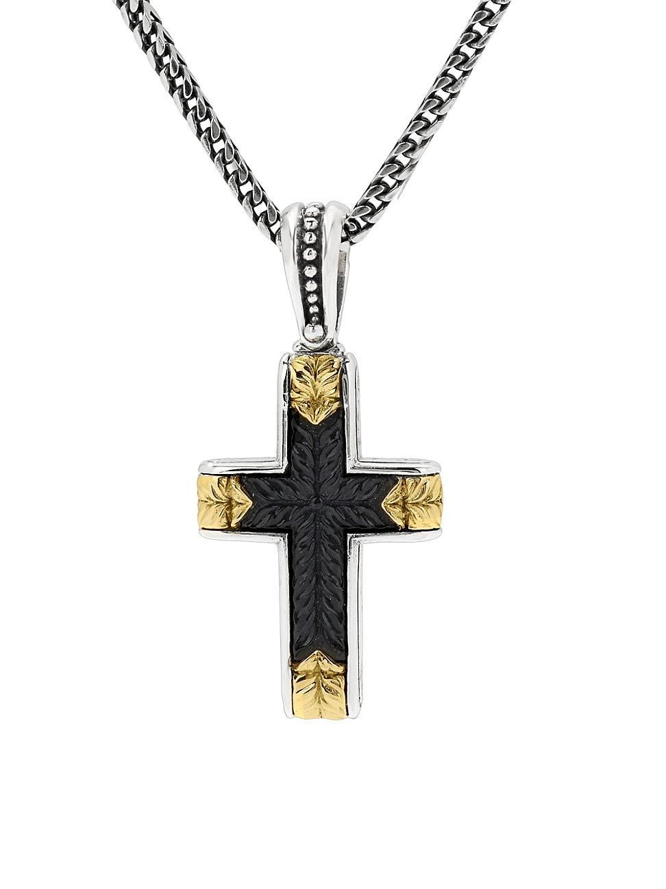 Konstantino Men's Two-Tone Black Onyx Cross Pendant - ONYX Product Image