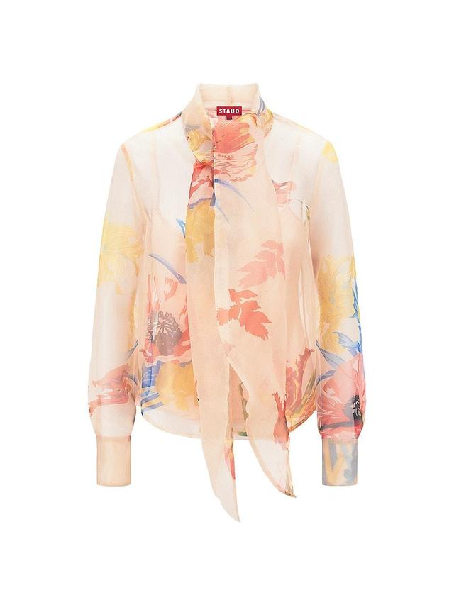 Womens Maryn Floral Organza Tieneck Top Product Image