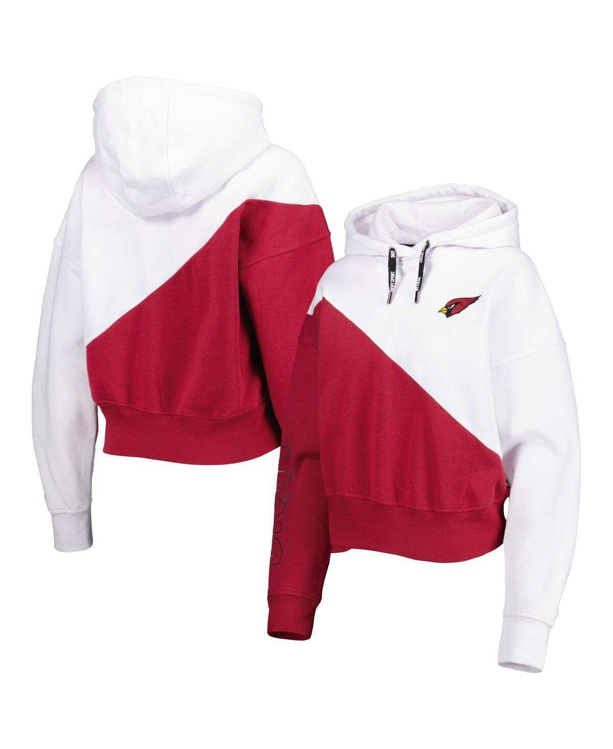 Womens Dkny Sport White Arizona Cardinals Bobbi Color Blocked Pullover Hoodie - White Product Image