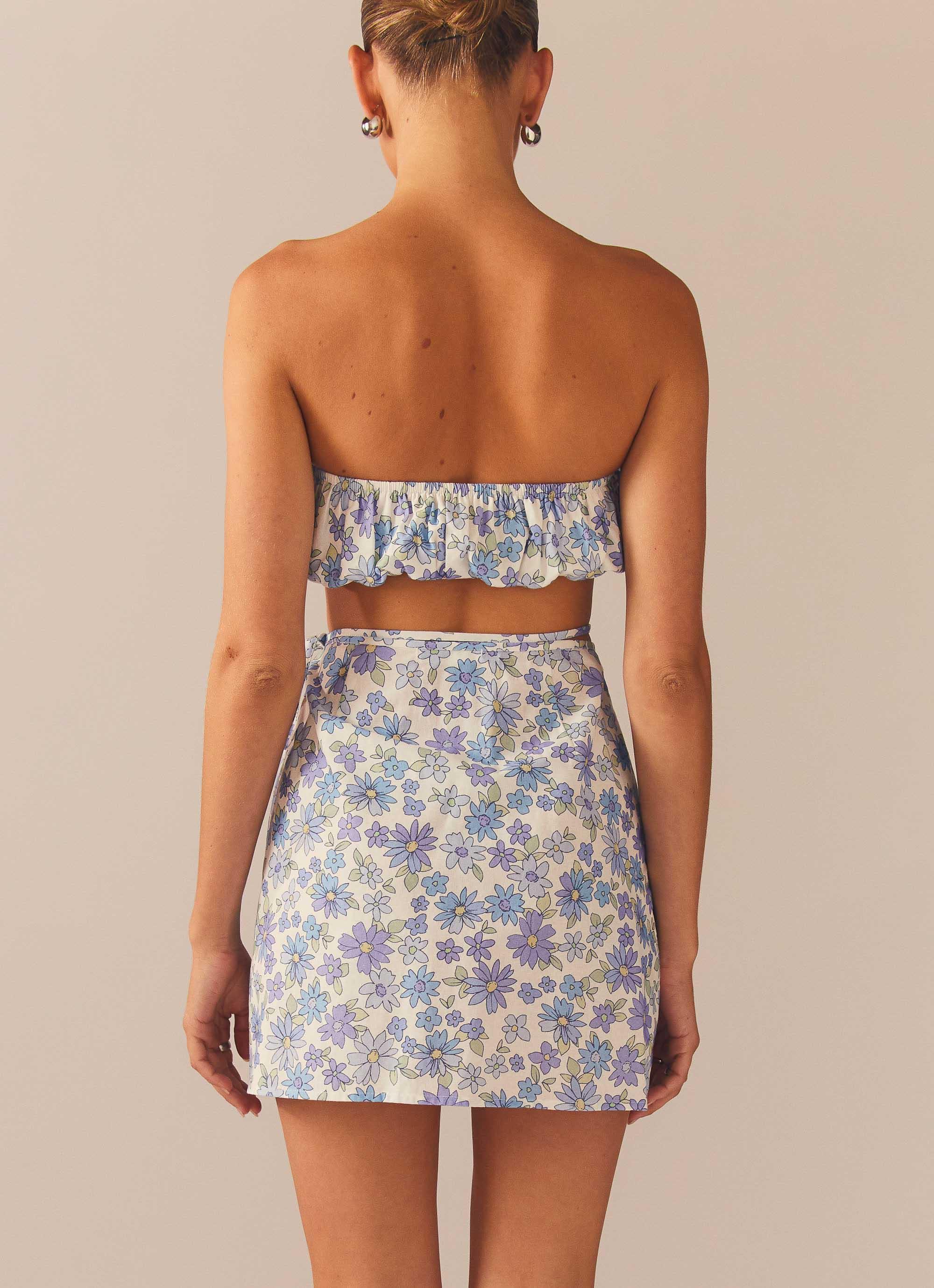 Longing For Less Mini Wrap Skirt - Daisy Chain Product Image