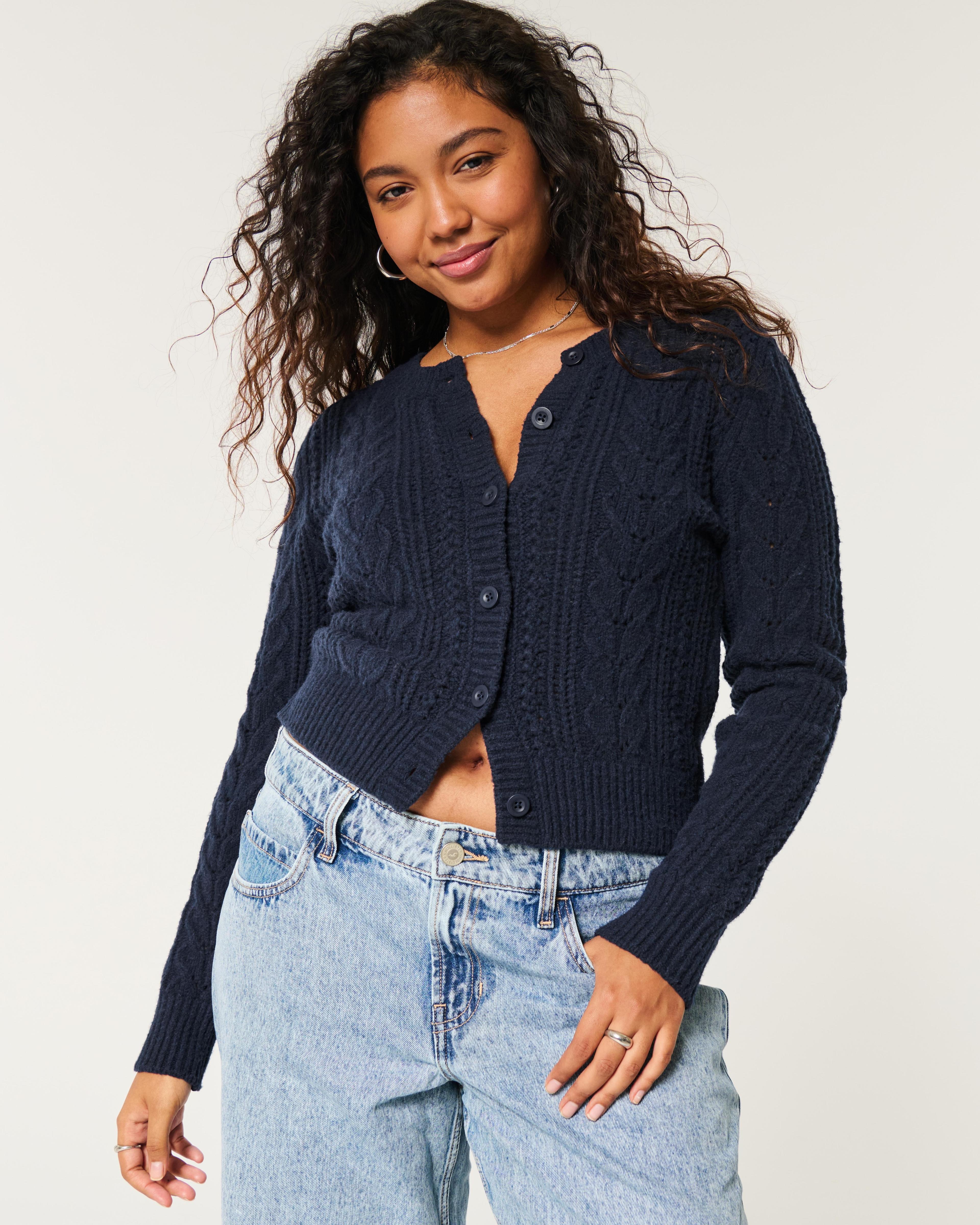 Hollister Comfy Cloud Cable-Knit Cardigan Product Image