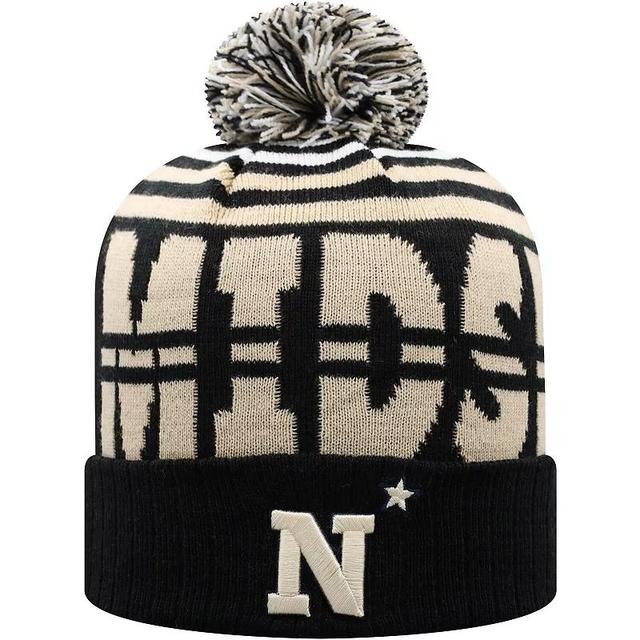 Mens Top of the World /Gold Navy Midshipmen Colossal Cuffed Knit Hat with Pom Product Image