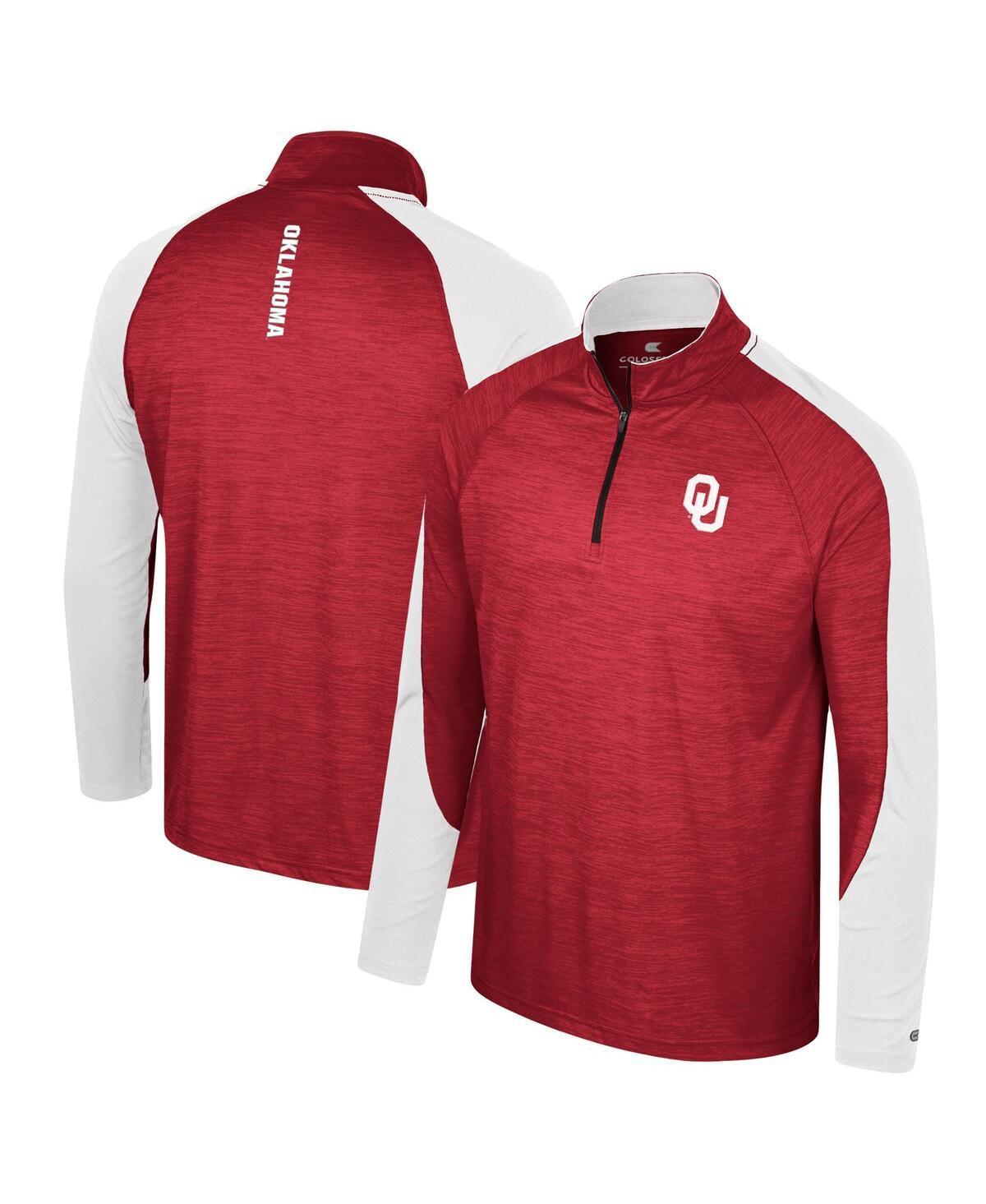 Mens Colosseum Crimson Oklahoma Sooners Langmore Raglan Quarter-Zip Top Product Image