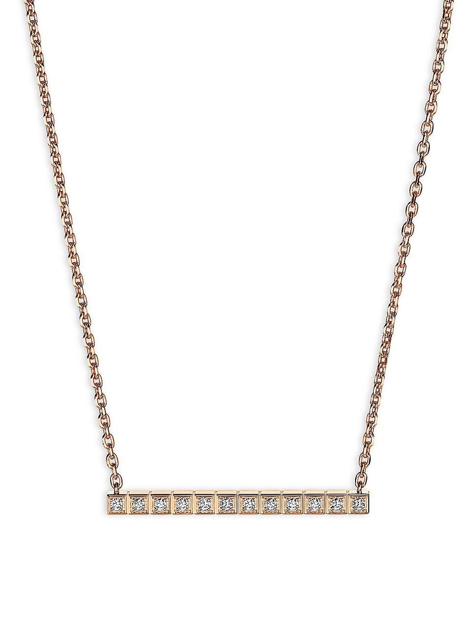 Womens Collier Ice Cube 18K Rose Gold & Diamond Necklace Product Image