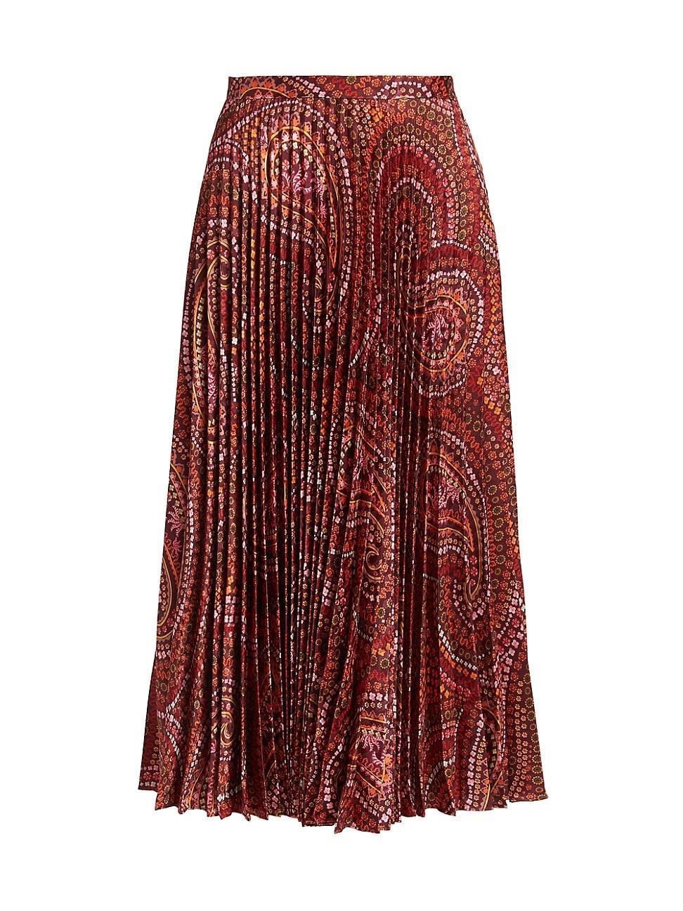 Womens Kim Paisley Midi-Skirt Product Image