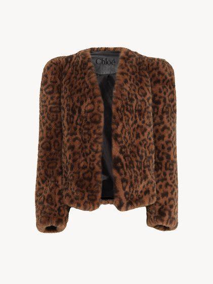 Boxy jacket in faux fur Product Image