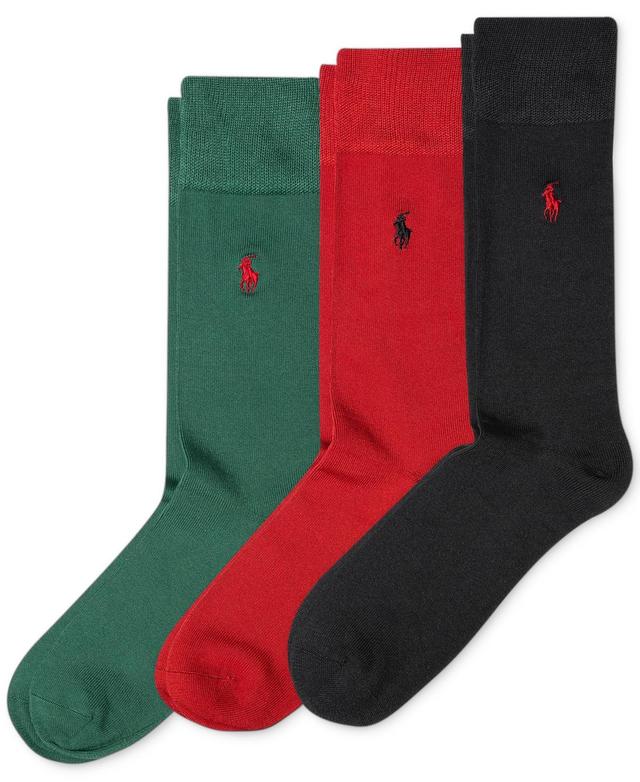 Polo Ralph Lauren Mens 3-Pk. Extended Size Supersoft Dress Socks Product Image