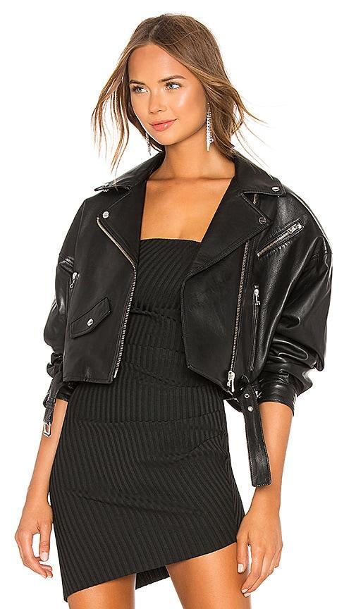 Womens Dylan Leather Biker Jacket product image