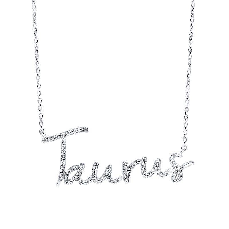 Irena Park Sterling Silver 1/3 Carat T.W. Diamond Zodiac Script Pendant Necklace, Womens Leo Product Image