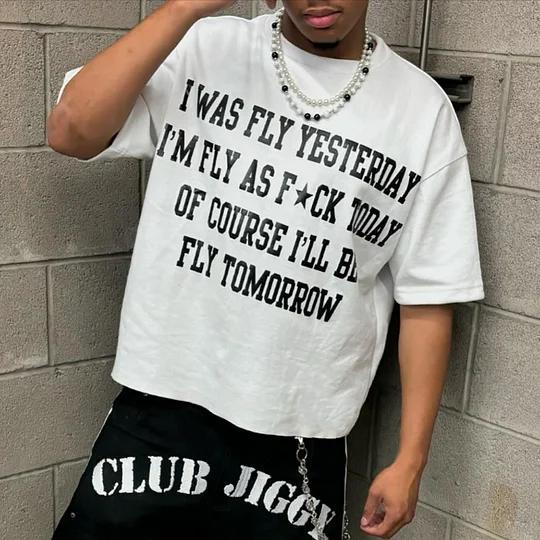 Fly Days Graphics Printed Cotton T-Shirt Product Image