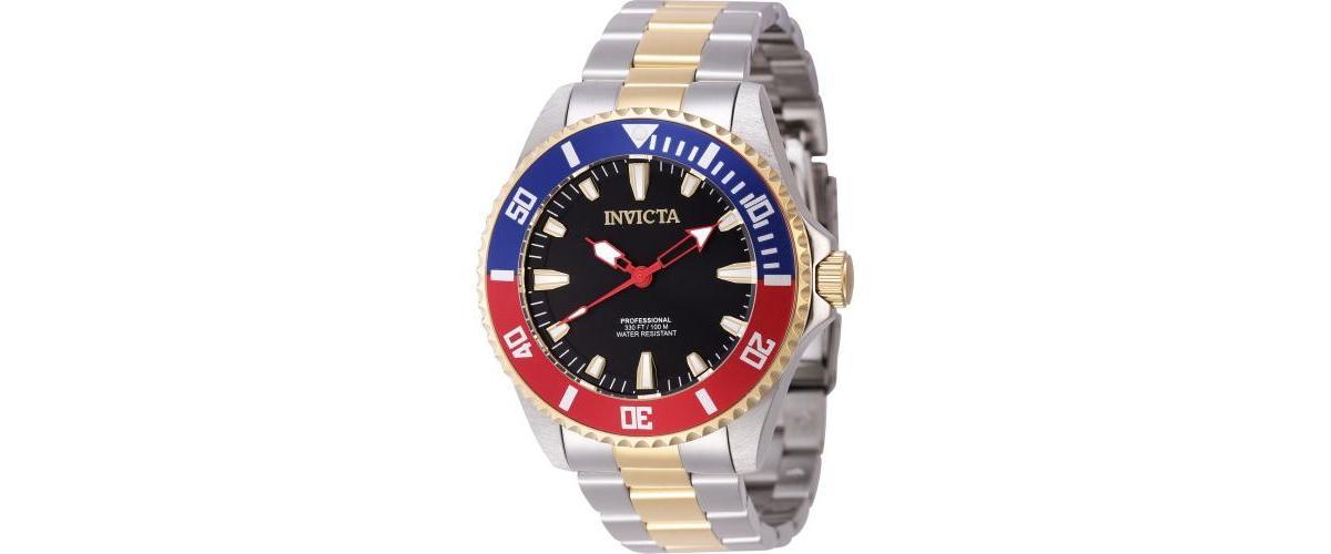 Invicta Mens 46649 Pro Diver Quartz 3 Hand Black Dial Watch - Black Product Image