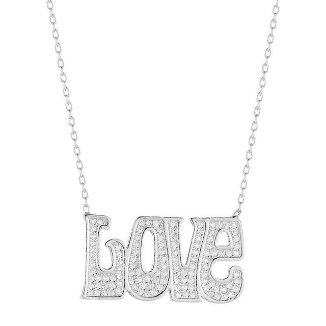 Sunkissed Sterling Cubic Zirconia Groovy Love Necklace, Womens, Silver Tone Product Image