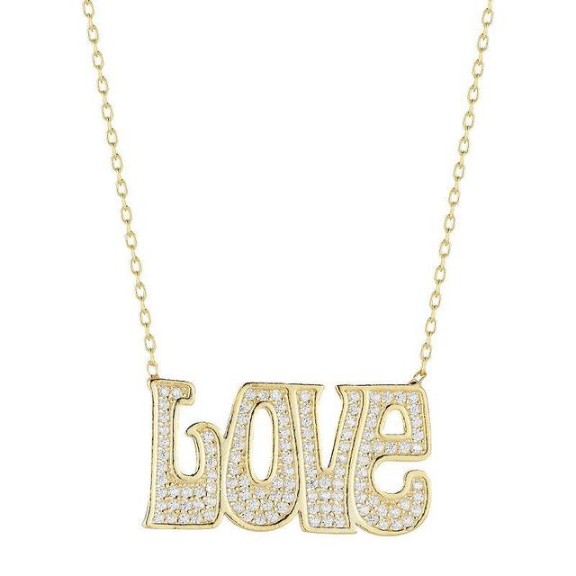 Sunkissed Sterling Cubic Zirconia Groovy Love Necklace, Womens, Gold Tone Product Image