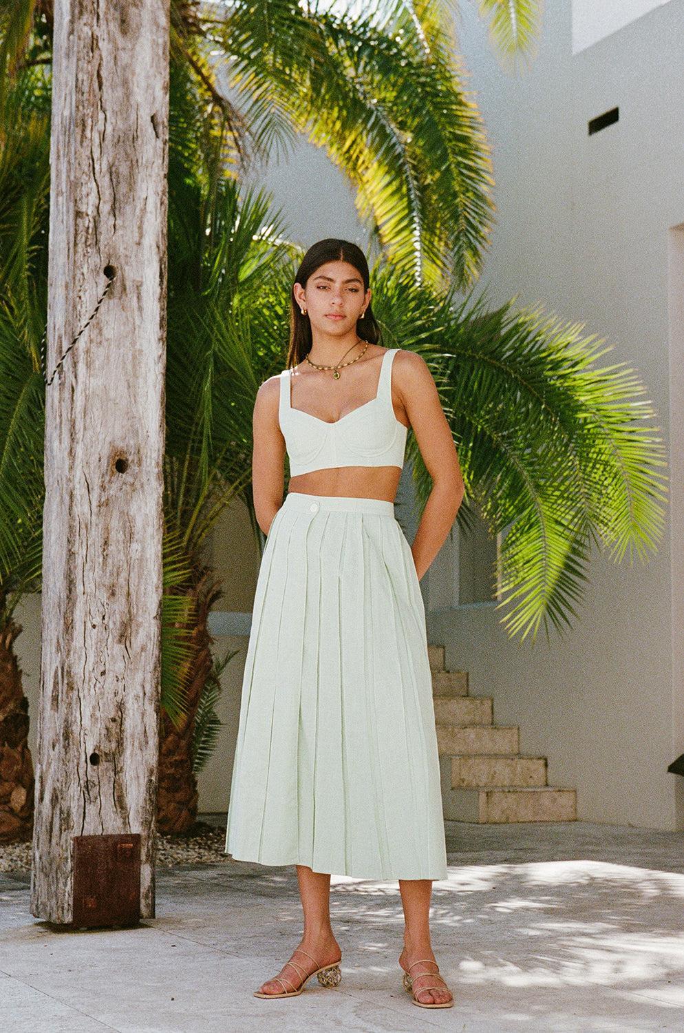 Dien Wrap Skirt - Green Product Image