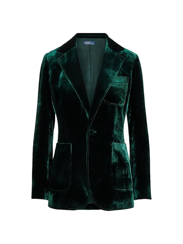 Womens Velvet Single-Breasted Blazer Product Image