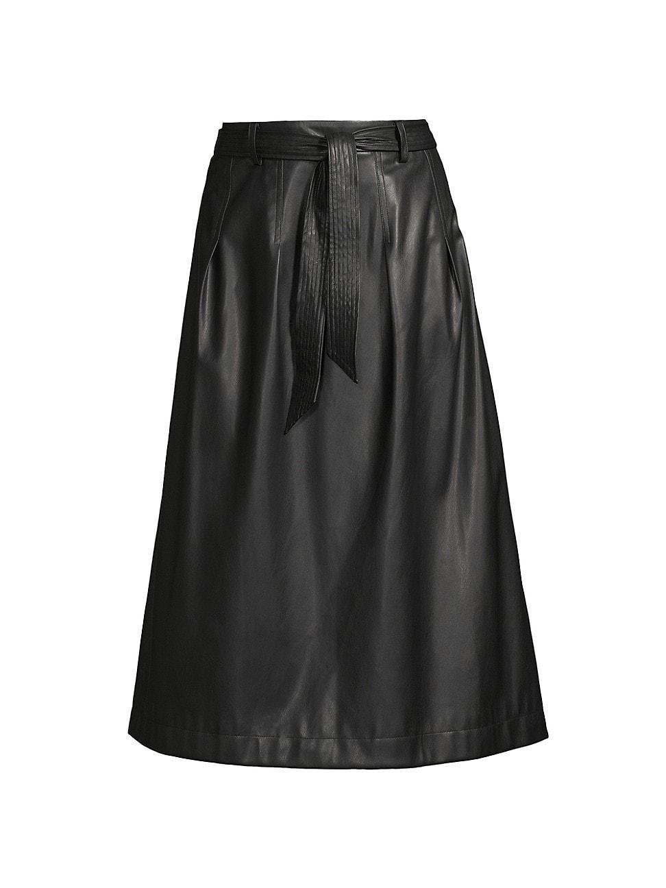 Womens City Mist Vegan Leather Midi-Skirt product image