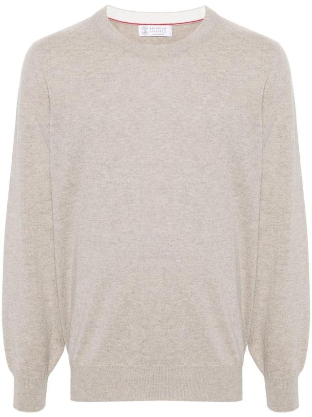 Long-sleeve Cashmere Jumper In Beige Product Image