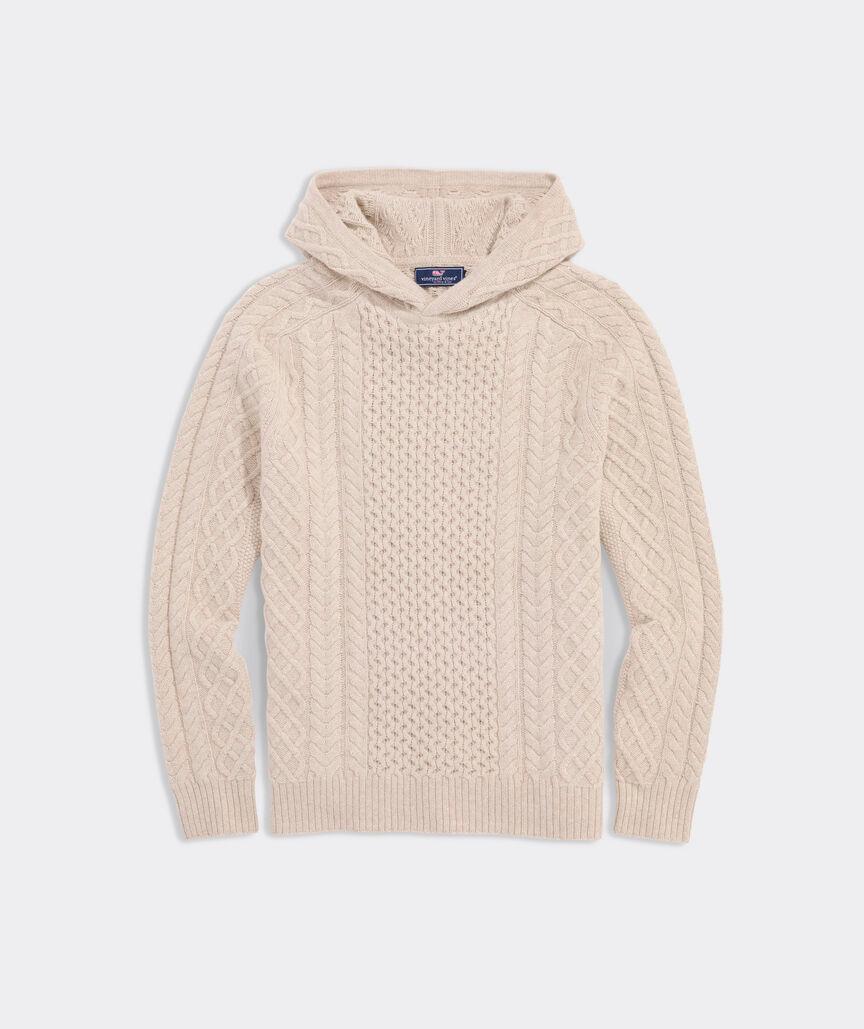 Cable-Knit Hoodie Product Image