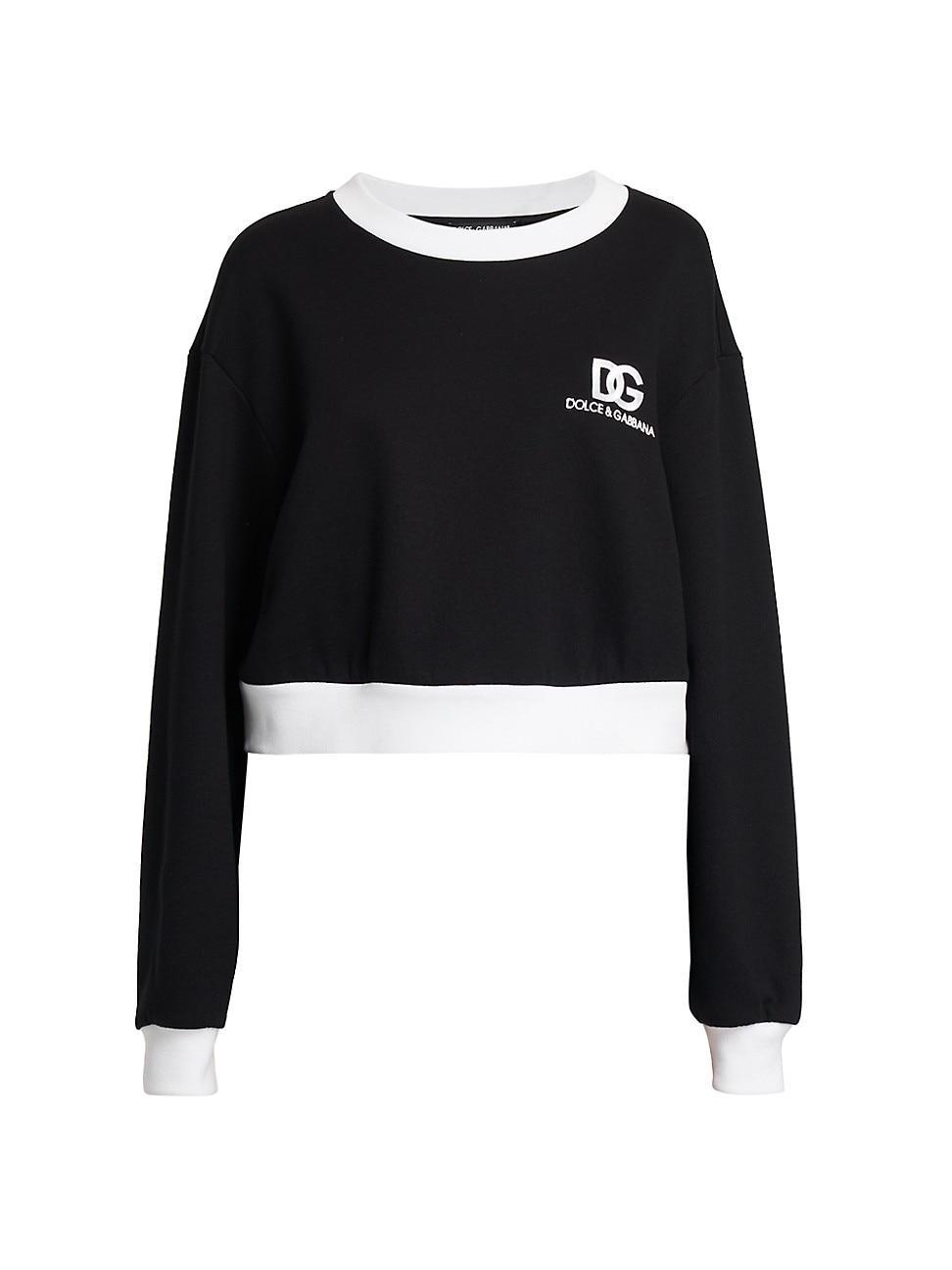 Womens Logo Cotton-Blend Tipped Sweatshirt Product Image