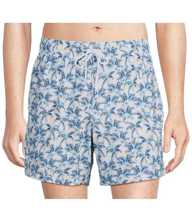 Caribbean Palm Trees 6#double; Inseam Swim Trunks Product Image