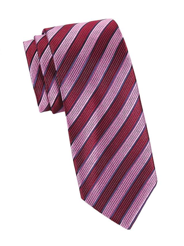 Mens Stripe Barrell Woven Silk Tie Product Image