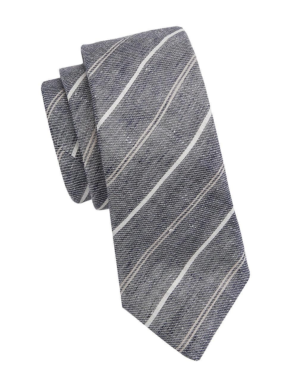 Mens Striped Linen Tie Product Image