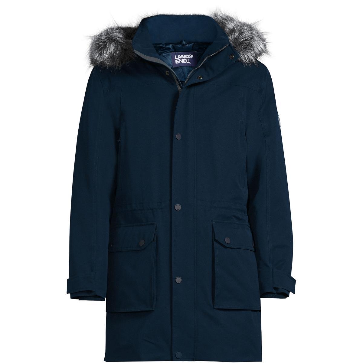 Mens Lands End Expedition Winter Parka Dark Red Product Image