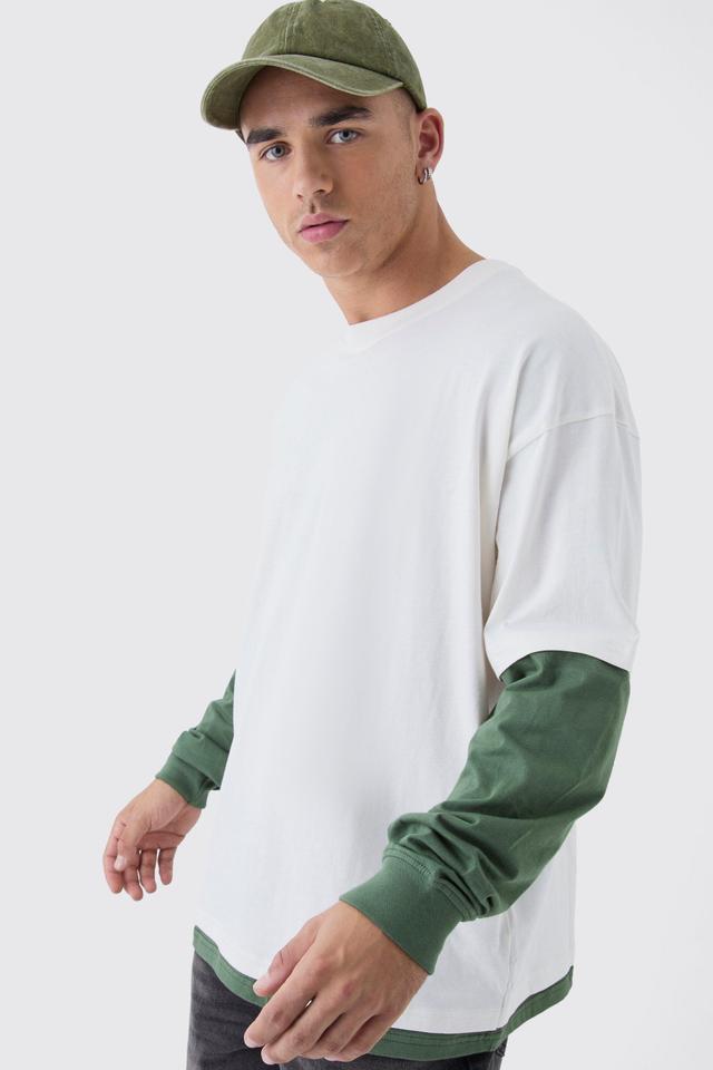 Oversized Faux Layer T-Shirt | boohooMAN USA Product Image