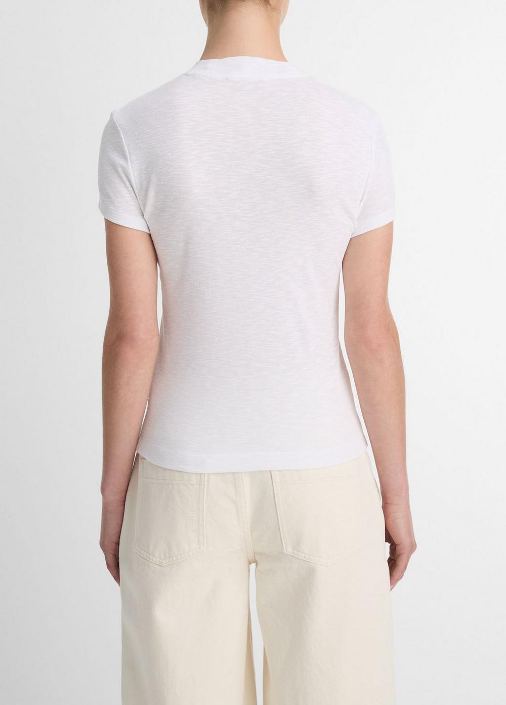 Cotton-Blend Cap-Sleeve T-Shirt Product Image