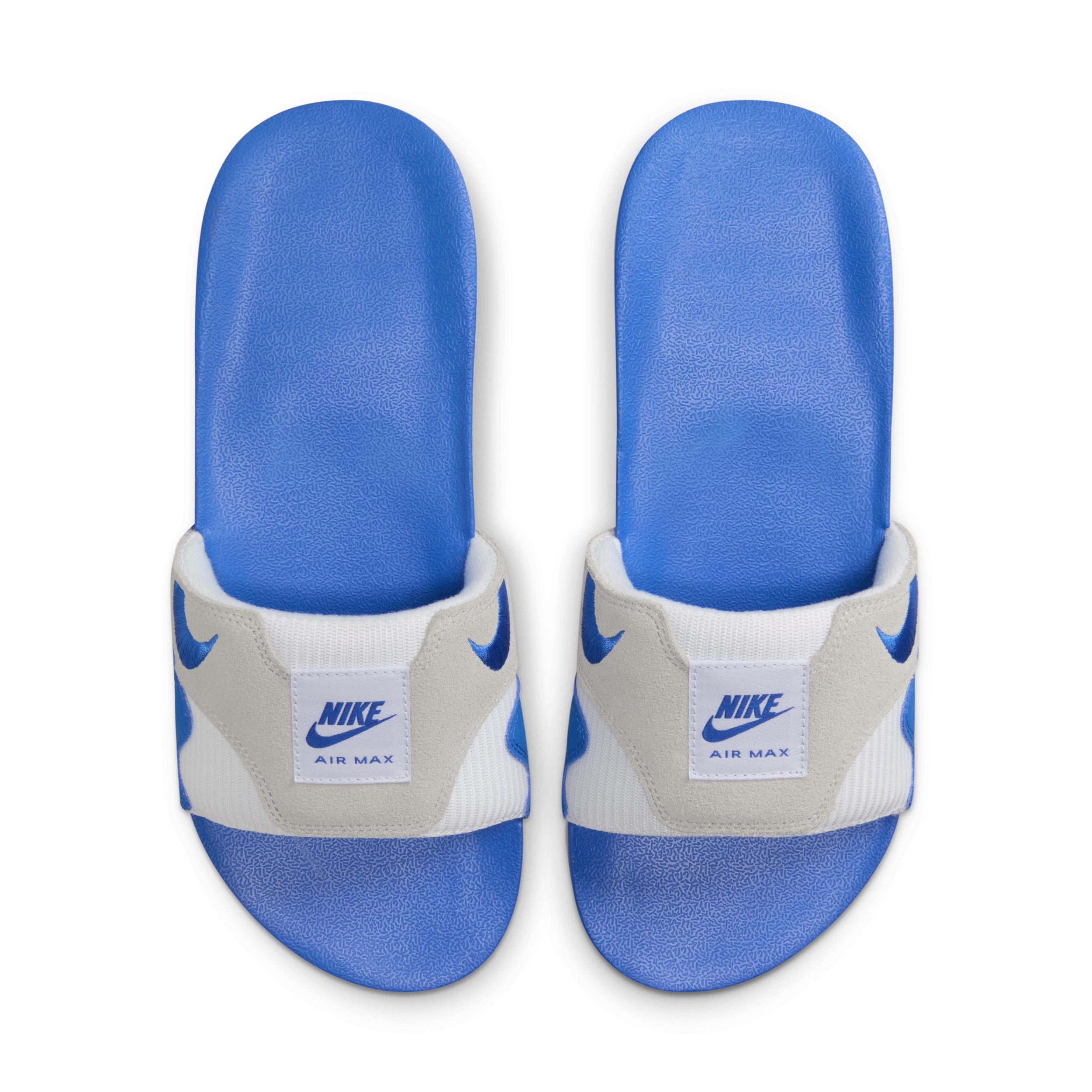 Nike Mens Nike Air Max 1 Slide - Mens Shoes White/Royal/Black Product Image