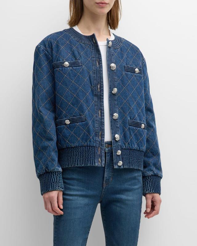 Veronica Beard Glennon Quilted Denim Jacket Product Image