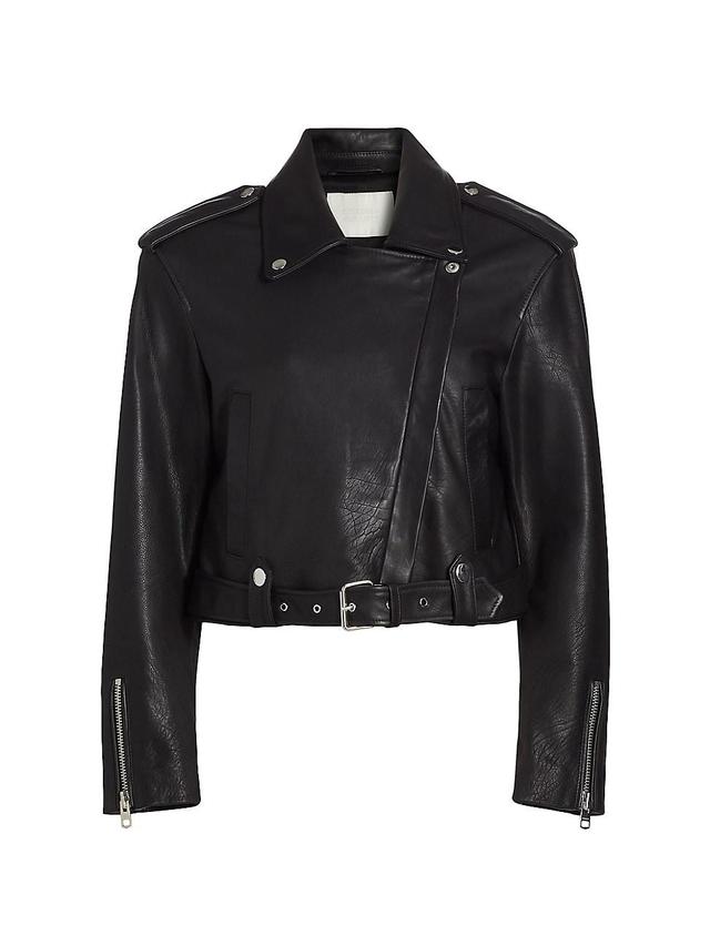 Womens Kindra Cropped Moto Jacket Product Image