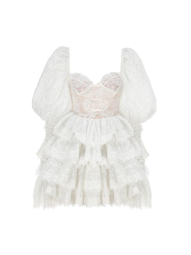 Penelope Lace Dress (White) Product Image