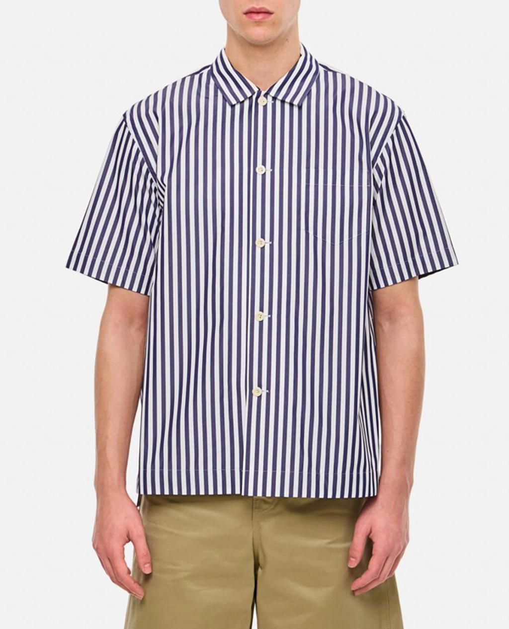 SACAI Men's Striped Poplin Oversized Button-down Shirt In Blue Product Image