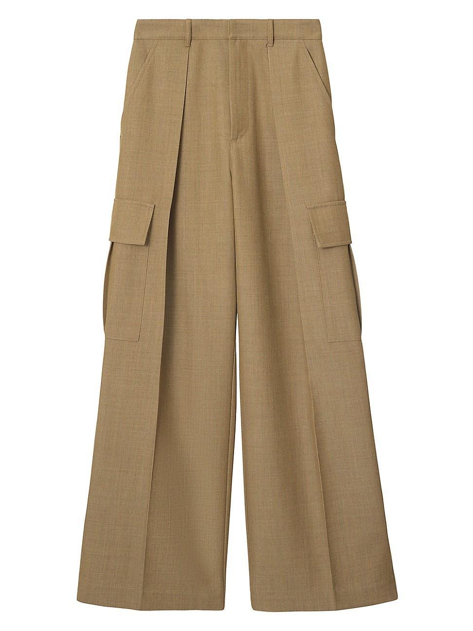 Womens Wool Regular-Fit Cargo Pants Product Image