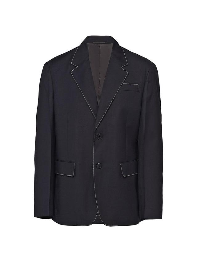 Mens Single-Breasted Wool Jacket Product Image