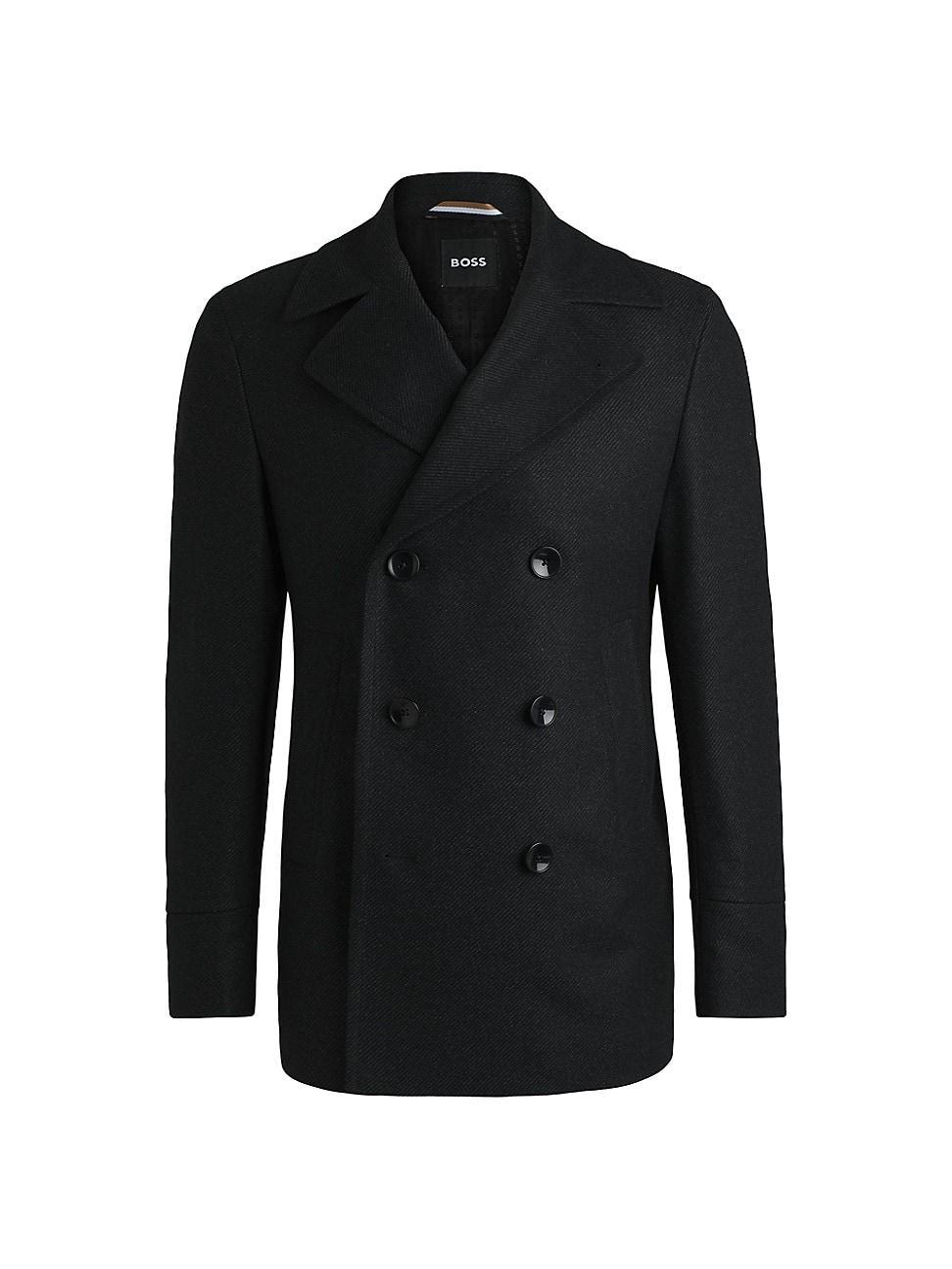 Mens Slim-Fit Double-Breasted Coat in Wool Product Image