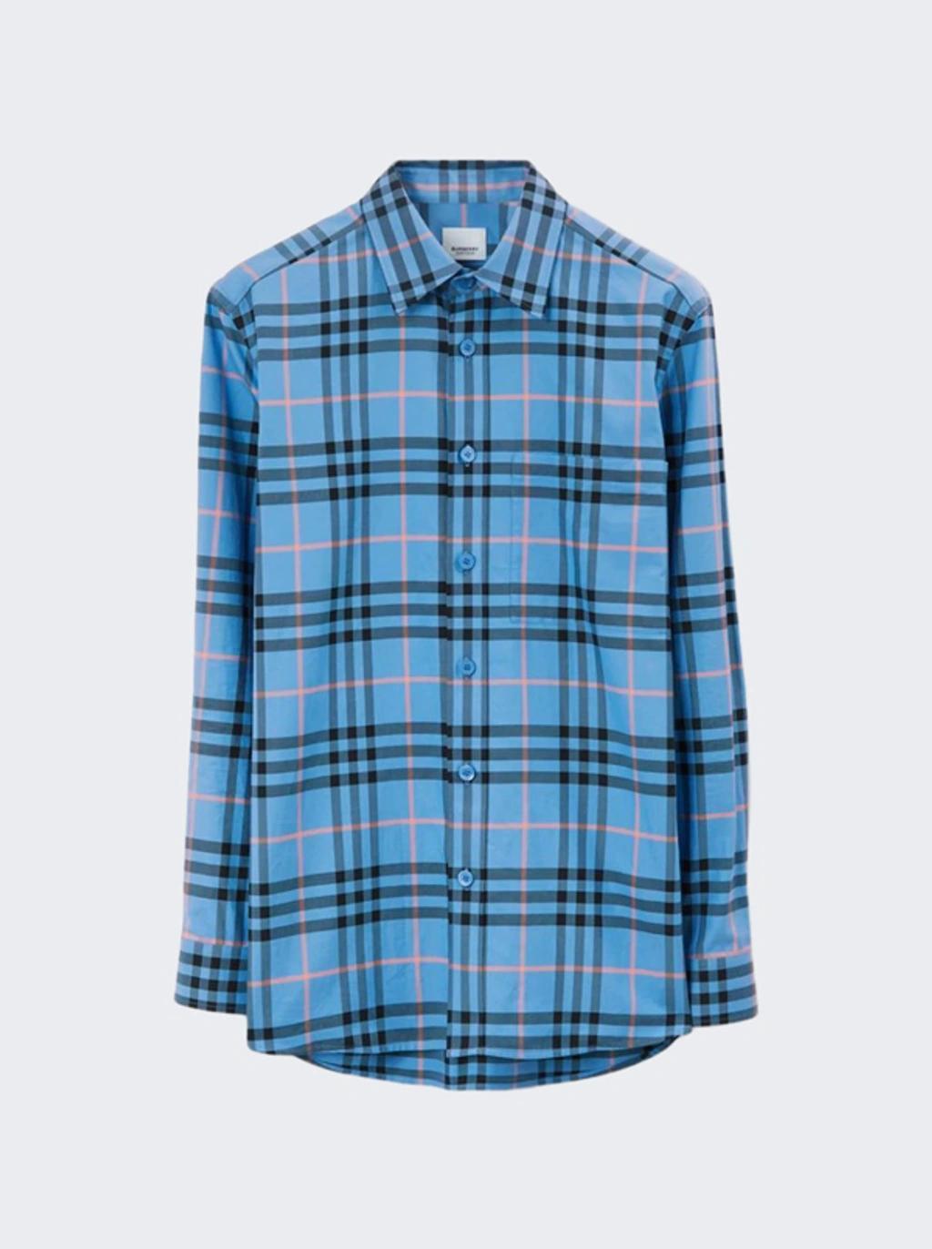 Check Cotton Shirt In Blue Product Image