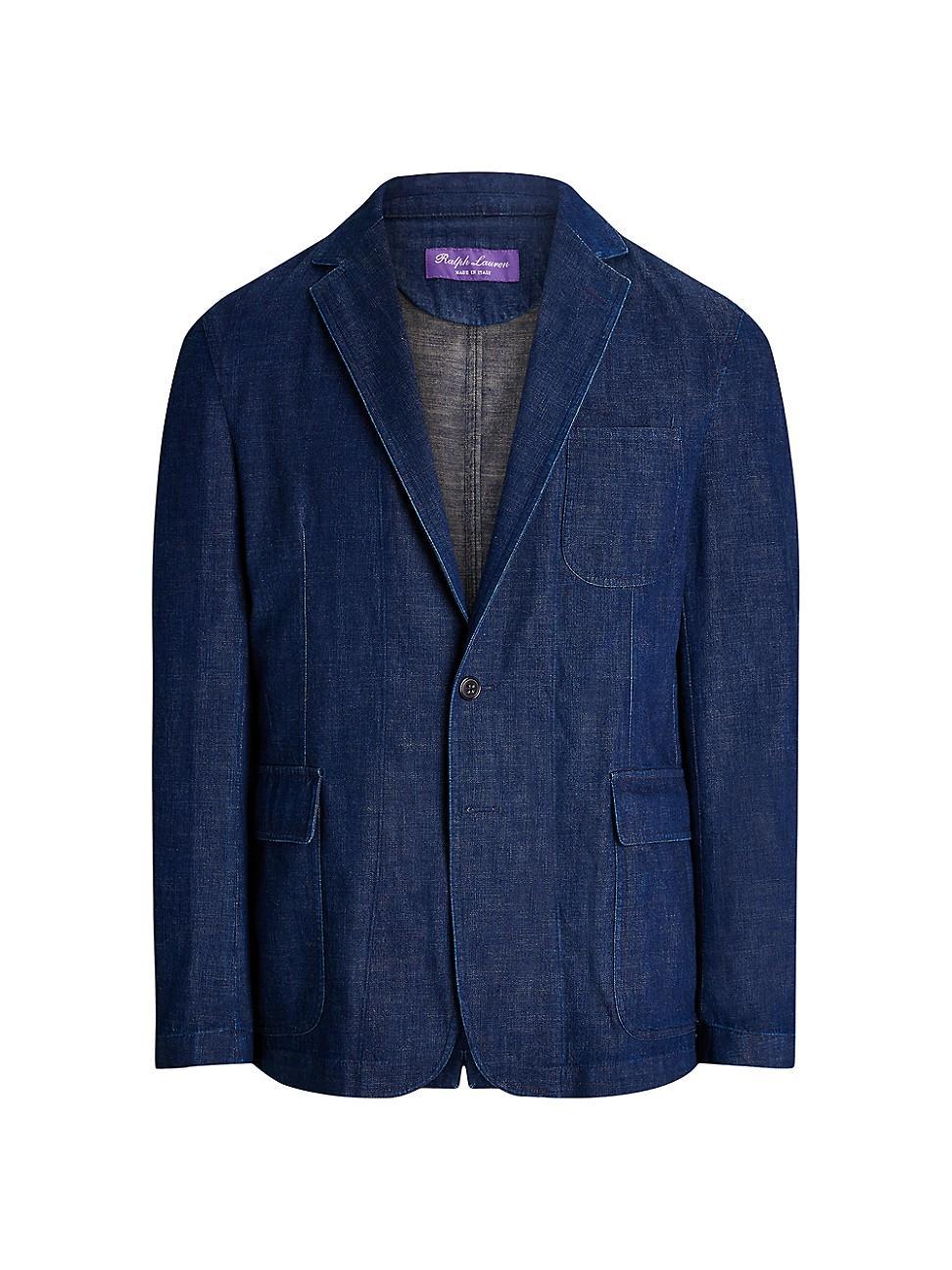 Mens Kent Hand-Tailored Denim Suit Jacket Product Image