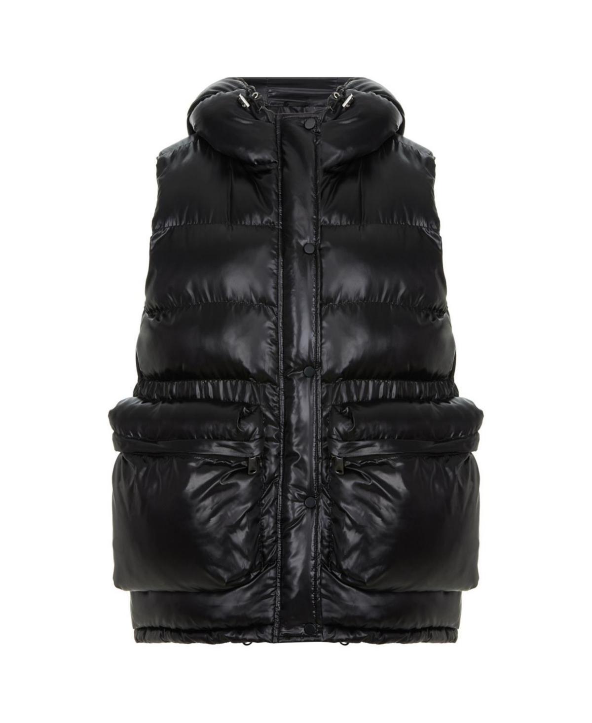 Womens Hooded Puffer Vest Product Image